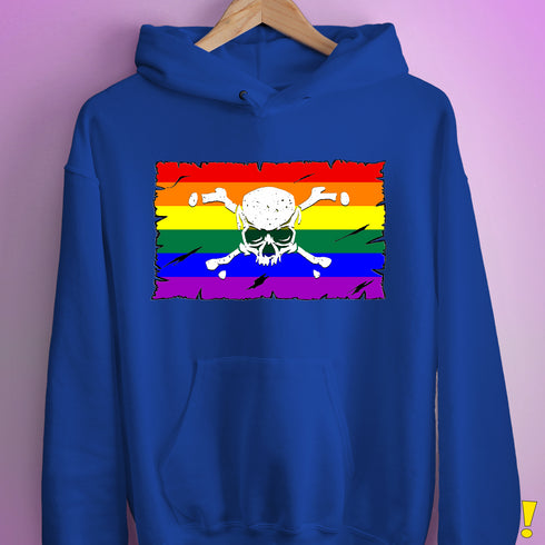 LGBTQ Rainbow Pride Pirate Flag Hoodie - Royal Blue